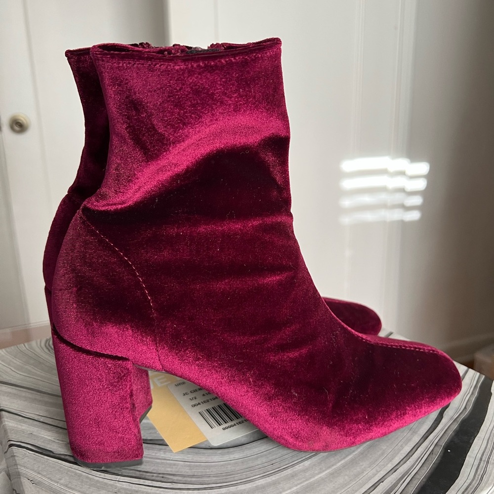 Jeffrey Campbell Cienega-Lo Velvet Block Heeled Booties